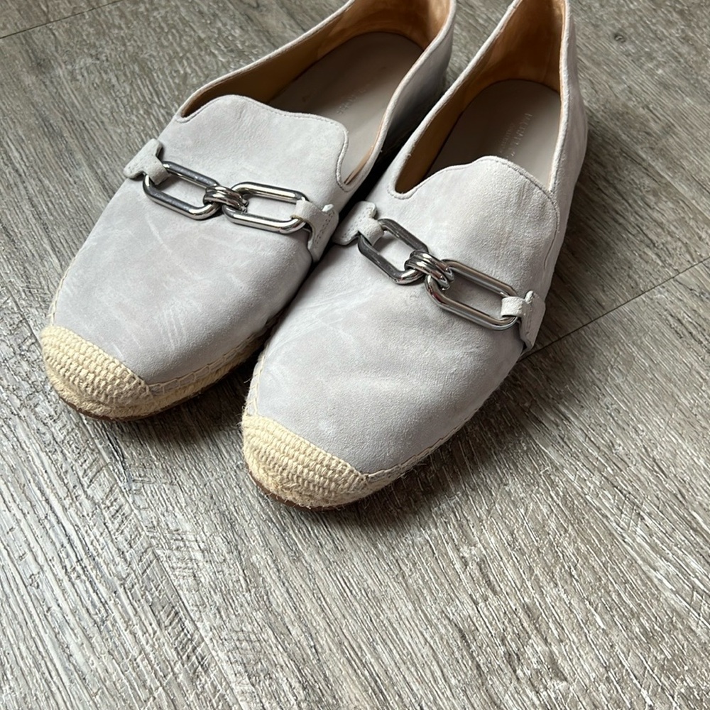 Michael Kors Women’s Grey Slip-On Shoes with Chain Detail